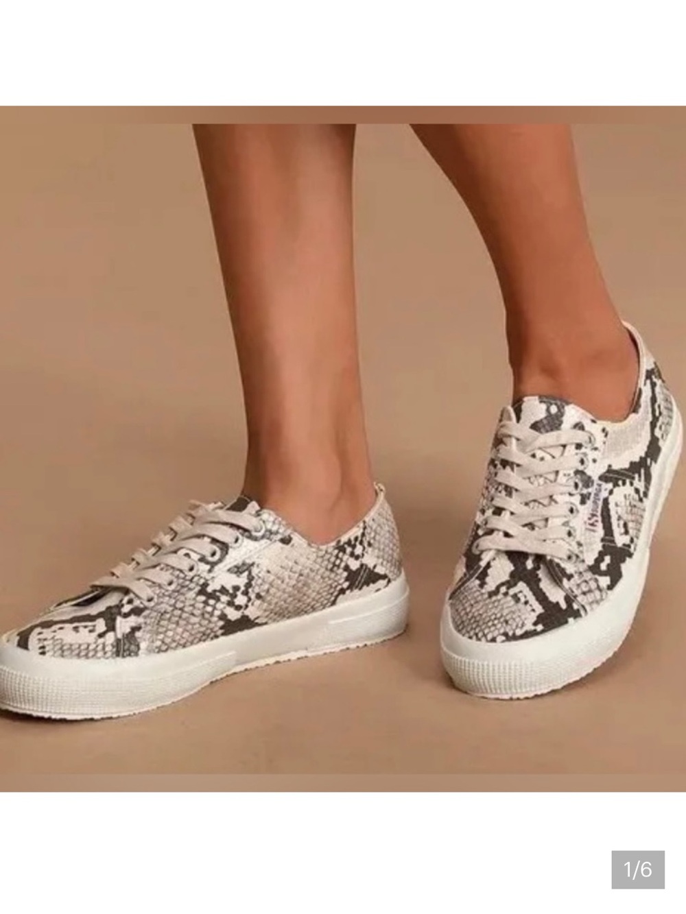 Superga 2750 Synthetic Snake-Print Sneaker. Size 39.5 (8.5)